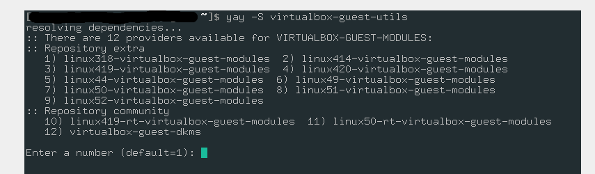 install virtualbox arch linux terminal commands